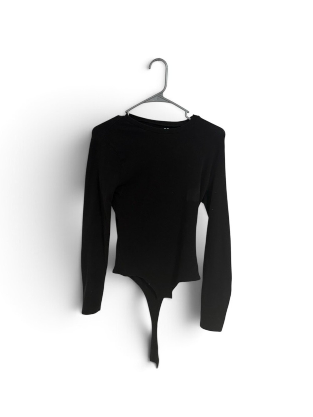 Madewell Black Long-Sleeve Crew Neck Bodysuit Sweater